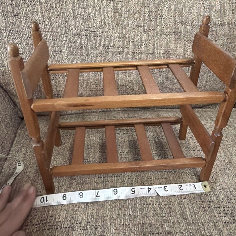 Strombecker dollhouse furniture bed lot 2 wooden vintage 1950s era Bunk bed - Picture 7 of 7